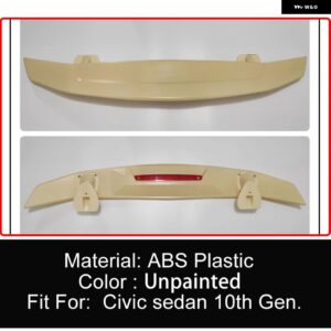 ホンダ シビック 2016 - 20 セダン 10代目 カーボンルック ABS樹脂 リア トランク リッド カースポイラー ウィング チューニングパーツ - Unpainted