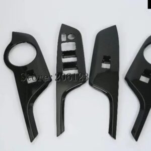 トヨタ C-HR CHR 2016 2017 2018 車内ウィンドウリフト ボタン トリム インナードア アームレスト カバー ABS ピアノブラック 2個 - 30.98