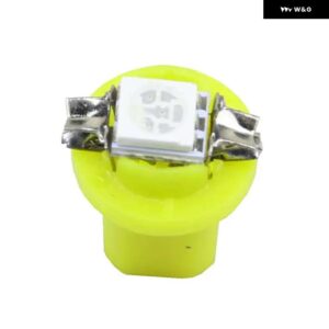10個 グリーン B8.5D 509T B8.5 LED T5 ランプ自動ウェッジダッシュタコメータースピードメーター電球 ダッシュボード 計器 ライトカー - Yellow
