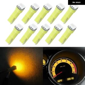 10X T5 5050 1SMD ウェッジ ダッシュボード LED 白赤青緑黄ピンクオートライトインテリア ダッシュボード 電球サイドランプ DC 12V - Yellow