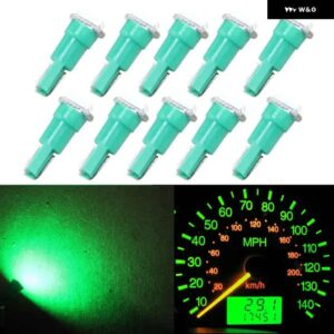 10X T5 5050 1SMD ウェッジ ダッシュボード LED 白赤青緑黄ピンクオートライトインテリア ダッシュボード 電球サイドランプ DC 12V - Green
