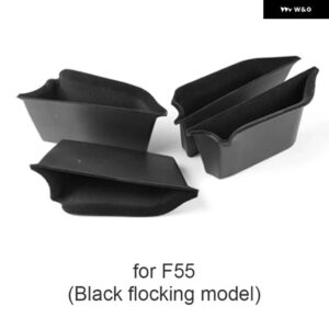 ドア収納ボックスインテリアハンドル ABS 収納コンテナ電話ホルダー ミニクーパー S JCW F55 F56 ハッチバックカー - Black Flocking F55
