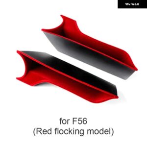 ドア収納ボックスインテリアハンドル ABS 収納コンテナ電話ホルダー ミニクーパー S JCW F55 F56 ハッチバックカー - Red Flocking F56