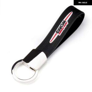 ユニオンジャックゴムキーチェーン リング ホルダー キーホルダー ミニクーパー JCW R50 R53 R55 R56 R61 F56 F57 F60 カントリーマン - JCW