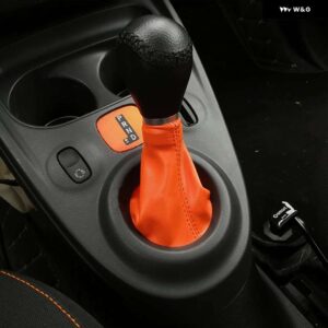 ギアハンドブレーキダストカバー パーキングブレーキ PU レザープロテクター インテリア装飾新スマート 453 フォーツーフォーフォー - Orange