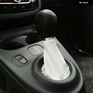 ギアハンドブレーキダストカバー パーキングブレーキ PU レザープロテクター インテリア装飾新スマート 453 フォーツーフォーフォー - White