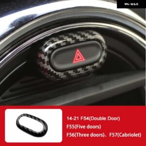 ステッカー ハザード灯ボタン 装飾フレームミニワンクーパー F54 F55 F56 F57 インテリアスタイリング - Carbon fiber pattern