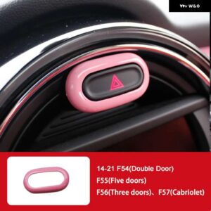 ステッカー ハザード灯ボタン 装飾フレームミニワンクーパー F54 F55 F56 F57 インテリアスタイリング - Pink