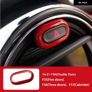 ステッカー ハザード灯ボタン 装飾フレームミニワンクーパー F54 F55 F56 F57 インテリアスタイリング - red