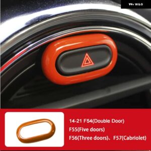 ステッカー ハザード灯ボタン 装飾フレームミニワンクーパー F54 F55 F56 F57 インテリアスタイリング - Orange