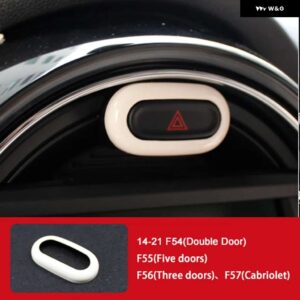 ステッカー ハザード灯ボタン 装飾フレームミニワンクーパー F54 F55 F56 F57 インテリアスタイリング - White