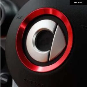 自動車ステアリング ホイール カバー シェルインテリア装飾金属リング スタイリング スマートフォーツーフォーフォー 453 - red