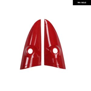 自動バックミラー ノブ調整カバー 装飾フレームスマートフォーツー 453 ステッカー スタイリング - Red carbon pattern