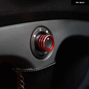 スマート 453 フォーツーフォーフォー装飾ファッションバックミラー ノブリング 調整カバー カースタイリング 1個 - red