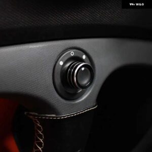 スマート 453 フォーツーフォーフォー装飾ファッションバックミラー ノブリング 調整カバー カースタイリング 1個 - black