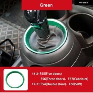 自動ギアシフトカバー ギアレバー装飾リング ミニクーパー S F54 F55 F56 F60 ステッカー インテリア - Green