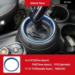 自動ギアシフトカバー ギアレバー装飾リング ミニクーパー S F54 F55 F56 F60 ステッカー インテリア - Dark blue
