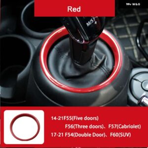 自動ギアシフトカバー ギアレバー装飾リング ミニクーパー S F54 F55 F56 F60 ステッカー インテリア - red