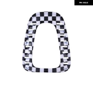 自動車インパネ スピーカー エアアウトレット装飾 ステッカー ミニクーパー S F60 カントリーマンカースタイリング JCW - Black white plaid