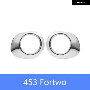 フロント フォグランプ 装飾カバー スマートフォーツー 453 フロントグリル ABS トリムカー 外装 スタイリング ステッカー - Silver