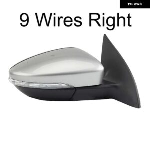 オートパワー加熱フォールドウインカー 9 13 ワイヤーサイドミラー アセンブリ VW パサート CC 2008-14-2018 - 9 Wires silver R