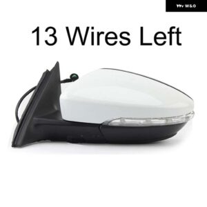オートパワー加熱フォールドウインカー 9 13 ワイヤーサイドミラー アセンブリ VW パサート CC 2008-14-2018 - 13 Wires White L