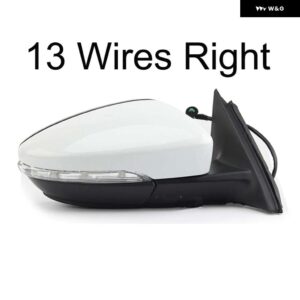 オートパワー加熱フォールドウインカー 9 13 ワイヤーサイドミラー アセンブリ VW パサート CC 2008-14-2018 - 13 Wires White R