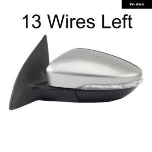 オートパワー加熱フォールドウインカー 9 13 ワイヤーサイドミラー アセンブリ VW パサート CC 2008-14-2018 - 13 Wires silver L