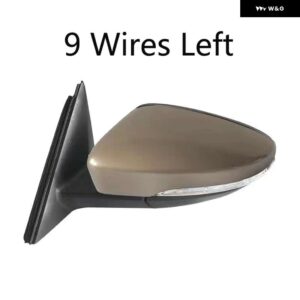 オートパワー加熱フォールドウインカー 9 13 ワイヤーサイドミラー アセンブリ VW パサート CC 2008-14-2018 - 9 Wires Gold L