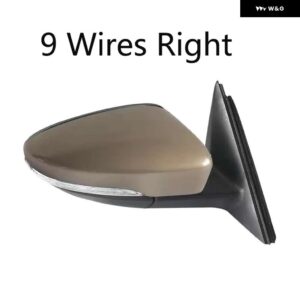 オートパワー加熱フォールドウインカー 9 13 ワイヤーサイドミラー アセンブリ VW パサート CC 2008-14-2018 - 9 Wires Gold R