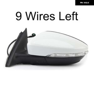 オートパワー加熱フォールドウインカー 9 13 ワイヤーサイドミラー アセンブリ VW パサート CC 2008-14-2018 - 9 Wires White L