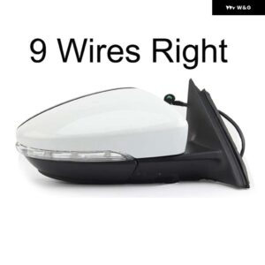 オートパワー加熱フォールドウインカー 9 13 ワイヤーサイドミラー アセンブリ VW パサート CC 2008-14-2018 - 9 Wires White R