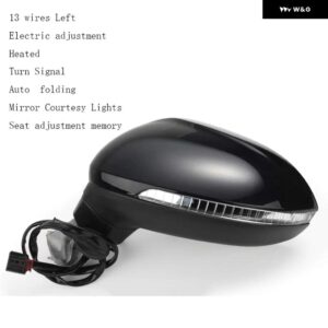 自動サイドパワー加熱フォールドウインカー 6 8 9 13 ワイヤーサイドミラー アセンブリ VW パサート B8 2017-20 - 13 Wires L Black