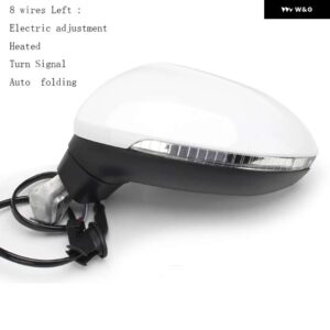 自動サイドパワー加熱フォールドウインカー 6 8 9 13 ワイヤーサイドミラー アセンブリ VW パサート B8 2017-20 - 8 Wires L White