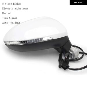 自動サイドパワー加熱フォールドウインカー 6 8 9 13 ワイヤーサイドミラー アセンブリ VW パサート B8 2017-20 - 8 Wires R White