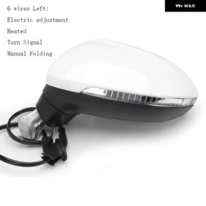 自動サイドパワー加熱フォールドウインカー 6 8 9 13 ワイヤーサイドミラー アセンブリ VW パサート B8 2017-20 - 6 Wires L White