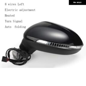 自動サイドパワー加熱フォールドウインカー 6 8 9 13 ワイヤーサイドミラー アセンブリ VW パサート B8 2017-20 - 8 Wires L Black
