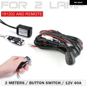 LED ライトバー ワイヤレス リモコン スイッチ キット DC 12V 車 LED バー ワークライト スポットライト ワイヤーセット KAMIZ UAZ ATV オフロード 4X4 - R and 1vs2 Wire