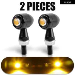スズキ 12V 8MM オートバイ LED ウィンカーライトアンバーフラッシャーランプインジケータ信号ランプ ヤマハ カワサキ カフェレーサー - 2pcs LED Light