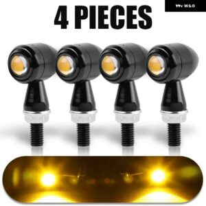 スズキ 12V 8MM オートバイ LED ウィンカーライトアンバーフラッシャーランプインジケータ信号ランプ ヤマハ カワサキ カフェレーサー - 4pcs LED Light