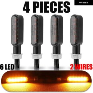 スズキ 8MM ミニ オートバイ LED ウィンカーライトインジケーター信号ランプ 12 ボルト フロントリア ライト ヤマハ ホンダ カワサキ - 4pcs black