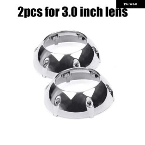 2.5インチ 3.0インチ バイキセノン バイ LED プロジェクターレンズ シュラウドマスク Q5/HELLA 5/WST ヘッドライト レンズ カバー カースタイリング - 2x for 3 inch lens