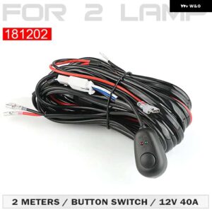 LED ライトバーリレーハーネススイッチキット配線ハーネスリレー LED 作業ドライビングライト フォグライト 12V 防水 - for 2 lamp