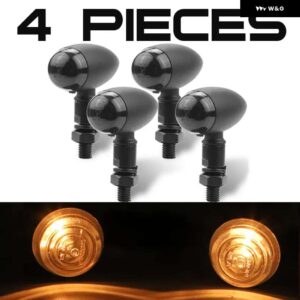 スズキ 2/4個 10MM オートバイ LED ウィンカーランプ 12V ミニ弾丸インジケーターフラッシャーライト 汎用 ホンダ ヤマハ カフェレ - 4pcs
