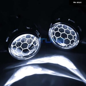 バイキセノン HID プロジェクターレンズ LED デビルアイスーパー 2.5インチ ハニカムレンズ H4 H7 ヘッドライト チューニングカースタイリング キット - With White Devil