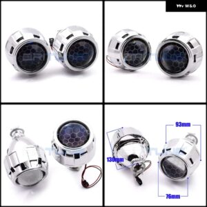 バイキセノン HID プロジェクターレンズ LED デビルアイスーパー 2.5インチ ハニカムレンズ H4 H7 ヘッドライト チューニングカースタイリング キット - With Mini Shrouds