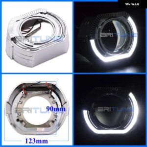 BRITUNE 2.5 プロジェクターシュラウド LED エンジェルアイズベゼル WST レンズ バイキセノン ヘッドライト レンズ カバー RETROCAR ライト - With E Shrouds