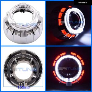 BRITUNE 2.5 プロジェクターシュラウド LED エンジェルアイズベゼル WST レンズ バイキセノン ヘッドライト レンズ カバー RETROCAR ライト - With I Shrouds