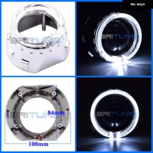BRITUNE 2.5 プロジェクターシュラウド LED エンジェルアイズベゼル WST レンズ バイキセノン ヘッドライト レンズ カバー RETROCAR ライト - With C Shrouds