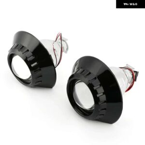 2.5インチ バイキセノン プロジェクター HID レンズ E46 ZKW M3 ヘッドライト RETROCAR スタイリング H1 電球 H7 H4 アダプター ホルダー 使用 - E46-R-Black